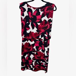 Worthington Red Pink White Floral Sleeveless Mini Dress Flowers Blousen Dress
